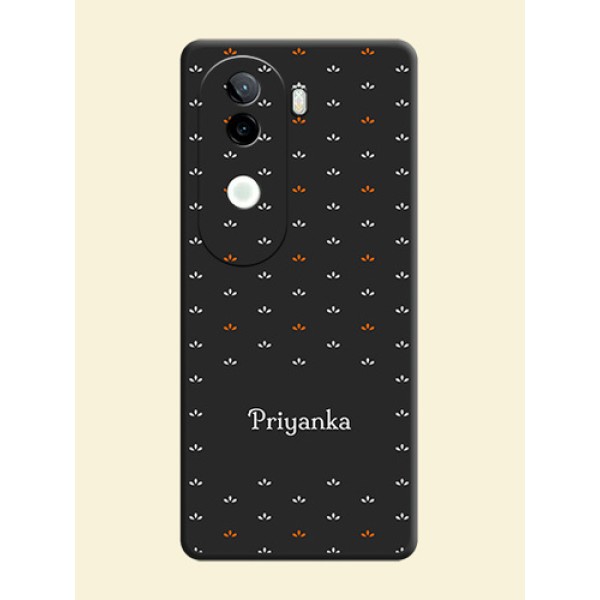 Simple Pattern With Custom Text On Space Black Custom Soft Matte Mobile Back Cover - iQOO Z9s 5G Simple Pattern With Custom Text On Space Black Custom Soft Matte Mobile Back Cover - iQOO Z9s 5G