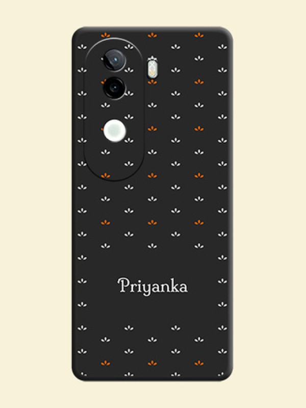 Simple Pattern With Custom Text On Space Black Custom Soft Matte Mobile Back Cover - iQOO Z9s 5G