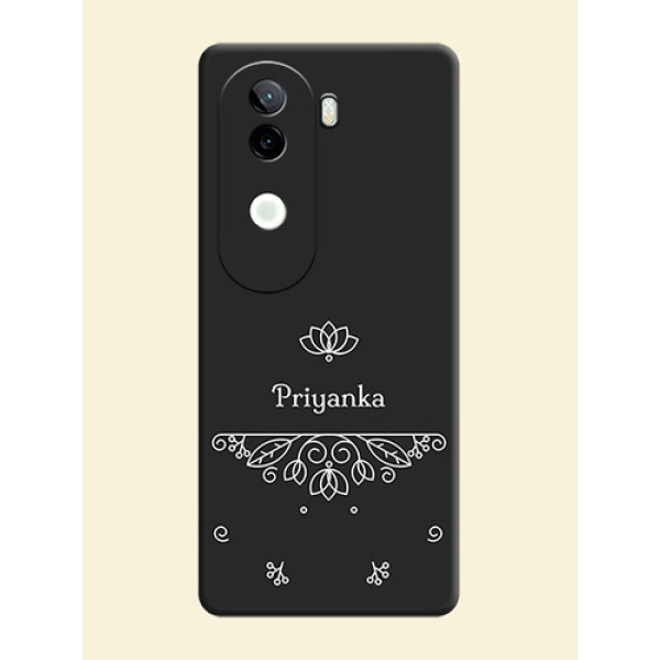 Lotus Garden Custom Text On Space Black Custom Soft Matte Mobile Back Cover - iQOO Z9s 5G Lotus Garden Custom Text On Space Black Custom Soft Matte Mobile Back Cover - iQOO Z9s 5G
