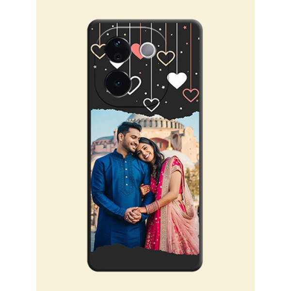 Love Hangings with Splash Wave Picture On Space Black Custom Soft Matte Mobile Back Cover - iQOO Z9s Pro 5G