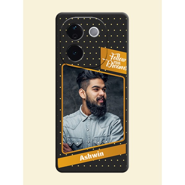 Follow Your Dreams with White Dots On Space Black Custom Soft Matte Mobile Back Cover - iQOO Z9s Pro 5G Follow Your Dreams with White Dots On Space Black Custom Soft Matte Mobile Back Cover - iQOO Z9s Pro 5G