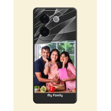 Mixed Wave Lines on Photo On Space Black Custom Soft Matte Mobile Back Cover - iQOO Z9s Pro 5G