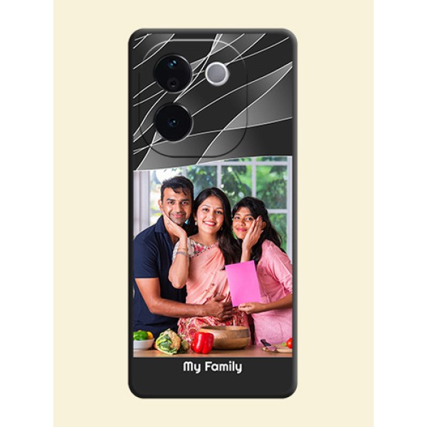 Mixed Wave Lines on Photo On Space Black Custom Soft Matte Mobile Back Cover - iQOO Z9s Pro 5G