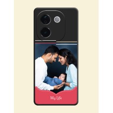 Classic Plain Design with Name On Space Black Custom Soft Matte Mobile Back Cover - iQOO Z9s Pro 5G