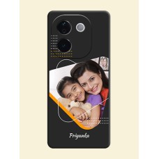 Yellow Triangle on Photo On Space Black Custom Soft Matte Mobile Back Cover - iQOO Z9s Pro 5G