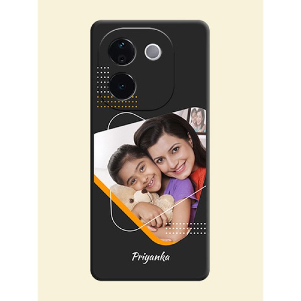 Yellow Triangle on Photo On Space Black Custom Soft Matte Mobile Back Cover - iQOO Z9s Pro 5G
