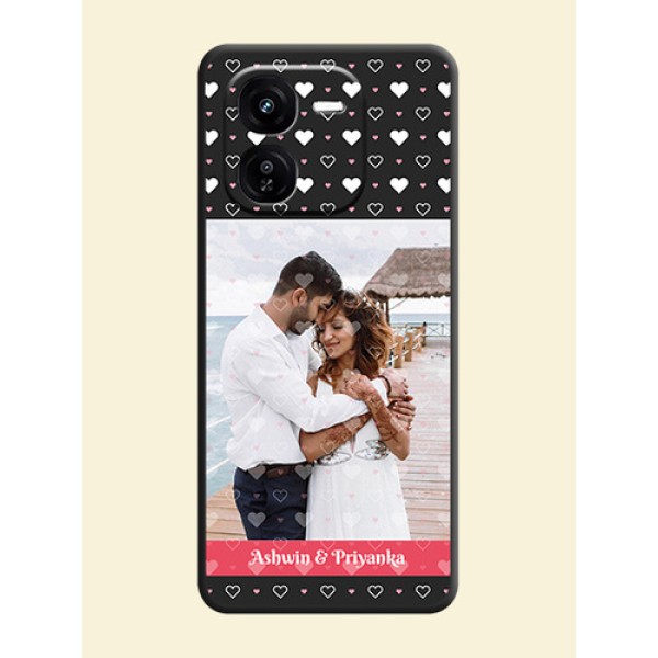 White Color Love Symbols with Text Design on Photo On Space Black Custom Soft Matte Mobile Back Cover - iQOO Z9X 5G White Color Love Symbols with Text Design on Photo On Space Black Custom Soft Matte Mobile Back Cover - iQOO Z9X 5G
