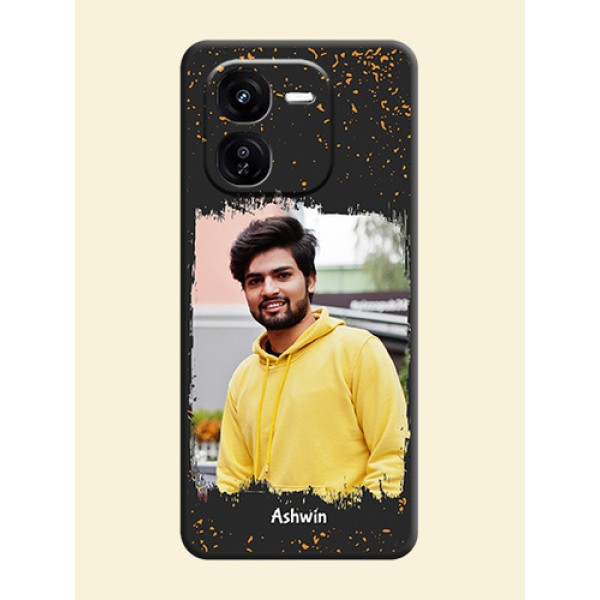 Spray Free Design on Photo On Space Black Custom Soft Matte Mobile Back Cover - iQOO Z9X 5G Spray Free Design on Photo On Space Black Custom Soft Matte Mobile Back Cover - iQOO Z9X 5G