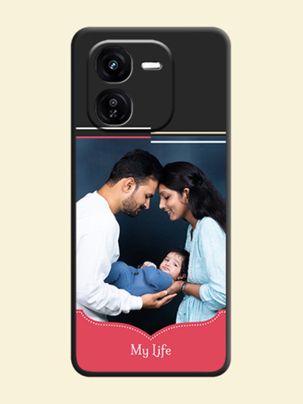 Classic Plain Design with Name On Space Black Custom Soft Matte Mobile Back Cover - iQOO Z9X 5G