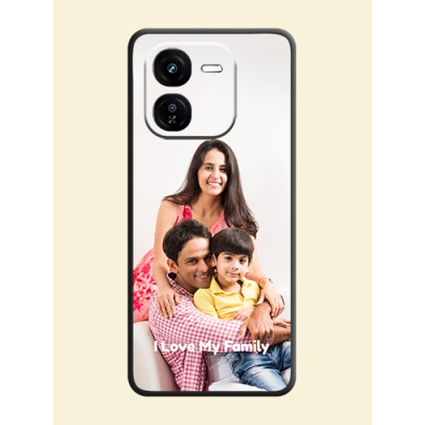 Full Single Pic Upload With Text On Space Black Custom Soft Matte Mobile Back Cover - iQOO Z9X 5G Full Single Pic Upload With Text On Space Black Custom Soft Matte Mobile Back Cover - iQOO Z9X 5G