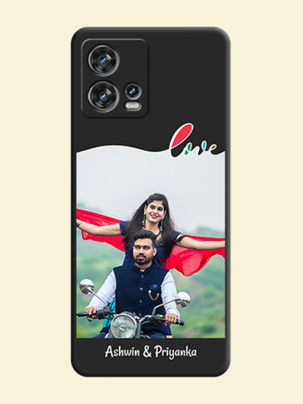 Fall in Love Pattern with Picture on Photo on Space Black Soft Matte Mobile Case - Motorola Edge 30 Fusion