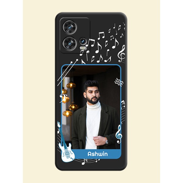 Musical Theme Design with Text on Photo on Space Black Soft Matte Mobile Case - Motorola Edge 30 Fusion Musical Theme Design with Text on Photo on Space Black Soft Matte Mobile Case - Motorola Edge 30 Fusion