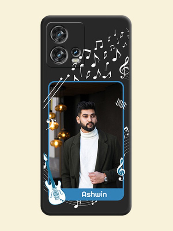 Musical Theme Design with Text on Photo on Space Black Soft Matte Mobile Case - Motorola Edge 30 Fusion