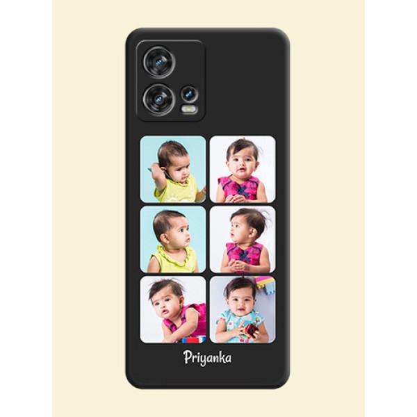 Floral Art with 6 Image Holder on Photo on Space Black Soft Matte Mobile Case - Motorola Edge 30 Fusion Floral Art with 6 Image Holder on Photo on Space Black Soft Matte Mobile Case - Motorola Edge 30 Fusion