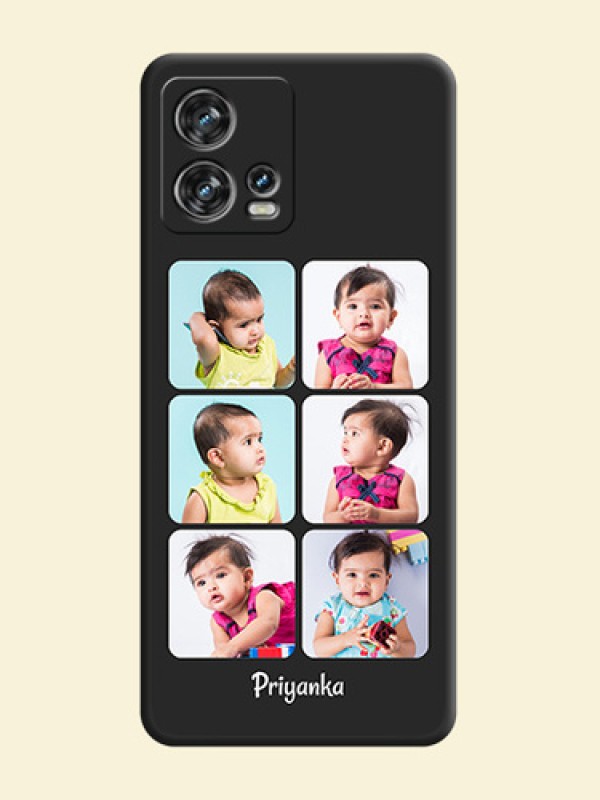 Floral Art with 6 Image Holder on Photo on Space Black Soft Matte Mobile Case - Motorola Edge 30 Fusion
