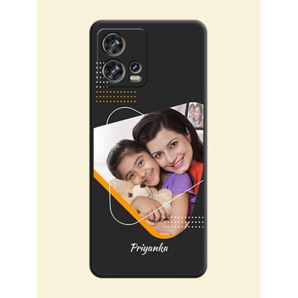 Yellow Triangle on Photo on Space Black Soft Matte Phone Cover - Motorola Edge 30 Fusion Yellow Triangle on Photo on Space Black Soft Matte Phone Cover - Motorola Edge 30 Fusion