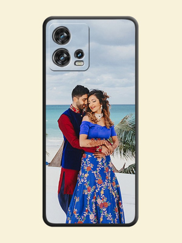 Full Single Pic Upload On Space Black Personalized Soft Matte Phone Covers -Motorola Edge 30 Fusion