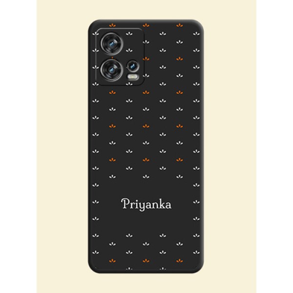 Simple Pattern With Custom Text On Space Black Personalized Soft Matte Phone Covers -Motorola Edge 30 Fusion Simple Pattern With Custom Text On Space Black Personalized Soft Matte Phone Covers -Motorola Edge 30 Fusion