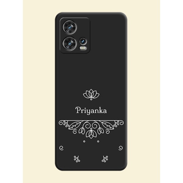 Lotus Garden Custom Text On Space Black Personalized Soft Matte Phone Covers -Motorola Edge 30 Fusion Lotus Garden Custom Text On Space Black Personalized Soft Matte Phone Covers -Motorola Edge 30 Fusion