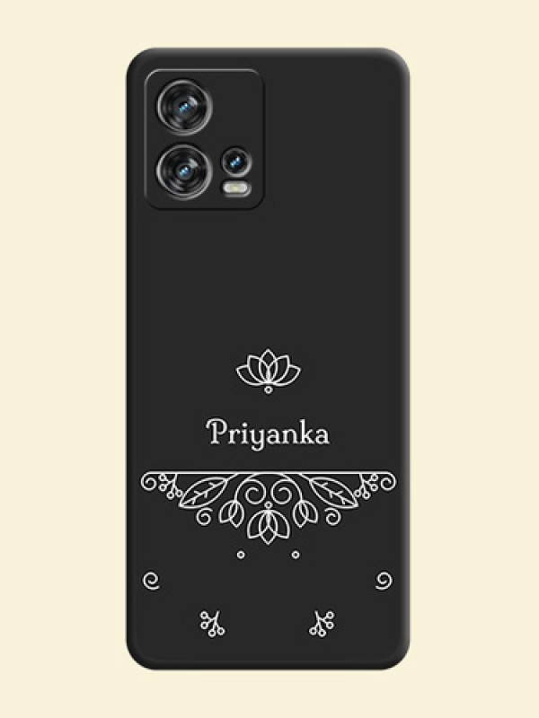 Lotus Garden Custom Text On Space Black Personalized Soft Matte Phone Covers -Motorola Edge 30 Fusion