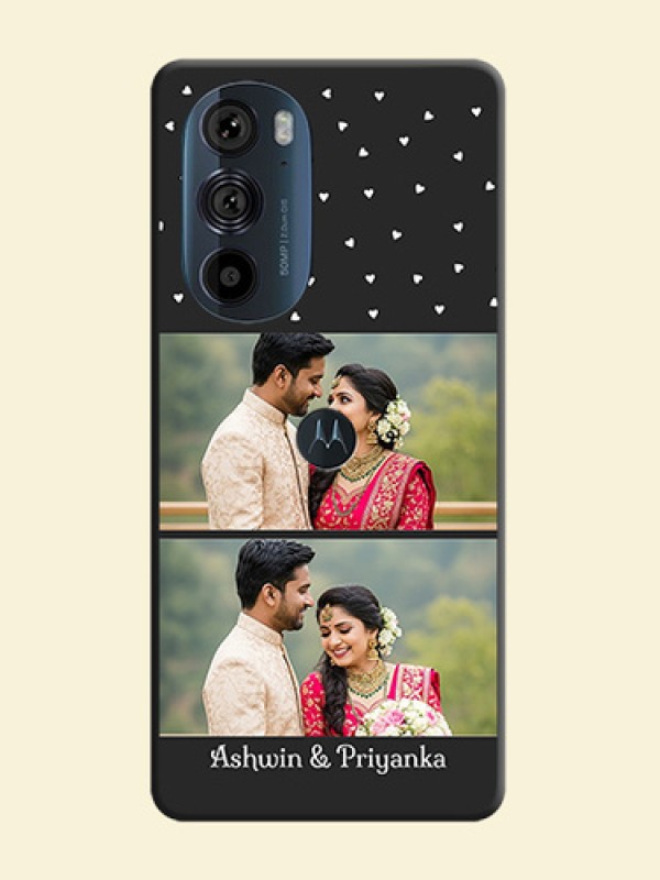 Miniature Love Symbols with Name on Space Black Custom Soft Matte Back Cover - Edge 30 Pro