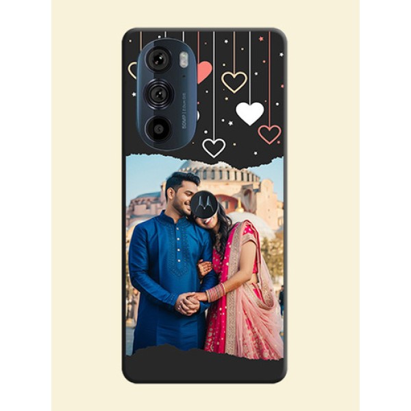 Love Hangings with Splash Wave Picture on Space Black Custom Soft Matte Phone Back Cover - Edge 30 Pro Love Hangings with Splash Wave Picture on Space Black Custom Soft Matte Phone Back Cover - Edge 30 Pro