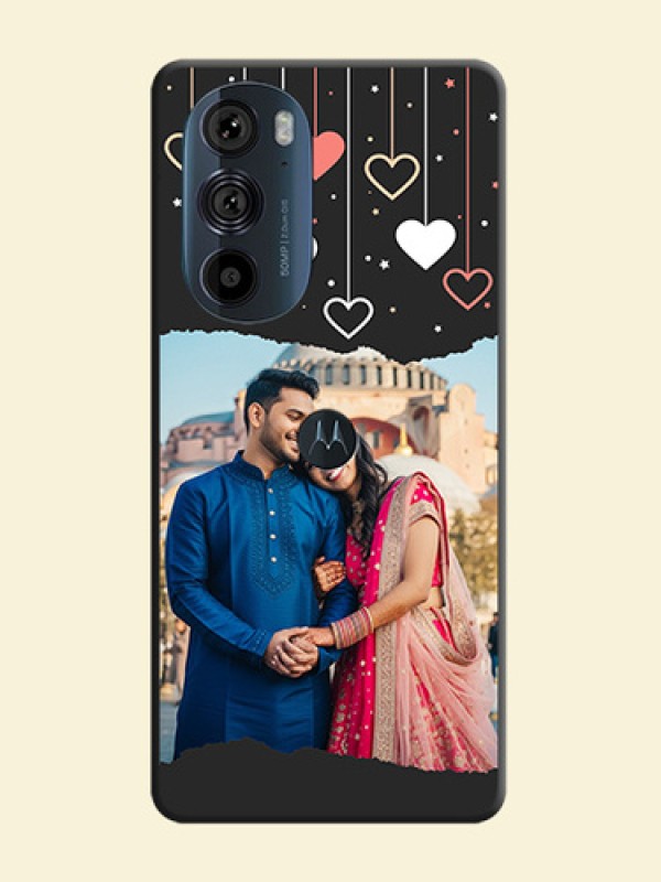 Love Hangings with Splash Wave Picture on Space Black Custom Soft Matte Phone Back Cover - Edge 30 Pro