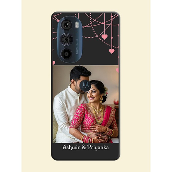 Pink Love Hangings with Text on Space Black Custom Soft Matte Back Cover - Edge 30 Pro Pink Love Hangings with Text on Space Black Custom Soft Matte Back Cover - Edge 30 Pro