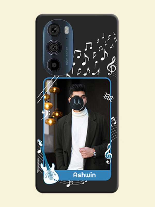 Musical Theme Design with Text on Photo on Space Black Soft Matte Mobile Case - Edge 30 Pro
