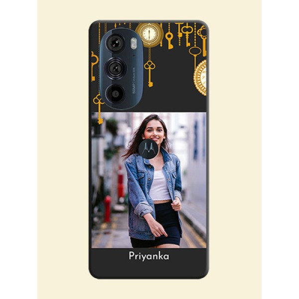 Decorative Design with Text on Space Black Custom Soft Matte Back Cover - Edge 30 Pro Decorative Design with Text on Space Black Custom Soft Matte Back Cover - Edge 30 Pro