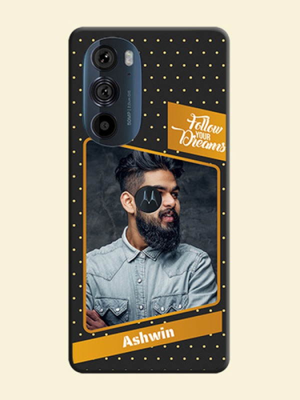 Follow Your Dreams with White Dots on Space Black Custom Soft Matte Phone Cases - Edge 30 Pro