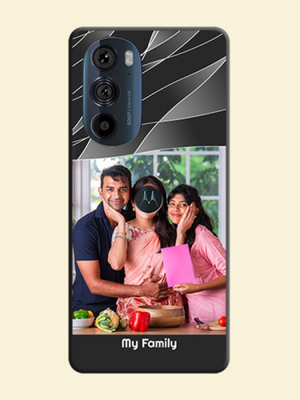 Mixed Wave Lines on Photo on Space Black Soft Matte Mobile Cover - Edge 30 Pro