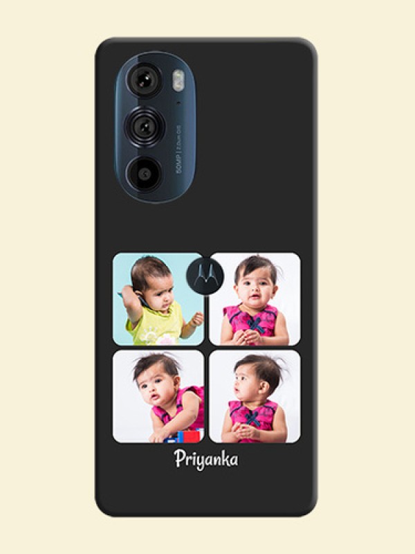 Floral Art with 6 Image Holder on Photo on Space Black Soft Matte Mobile Case - Edge 30 Pro