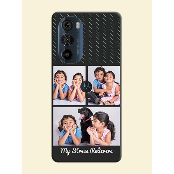 Cross Dotted Pattern with 2 Image Holder on Personalised Space Black Soft Matte Cases - Edge 30 Pro Cross Dotted Pattern with 2 Image Holder on Personalised Space Black Soft Matte Cases - Edge 30 Pro