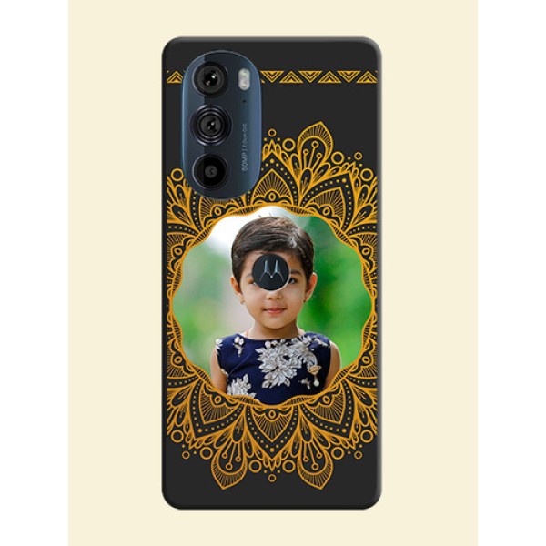 Round Image with Floral Design on Photo on Space Black Soft Matte Mobile Cover - Edge 30 Pro Round Image with Floral Design on Photo on Space Black Soft Matte Mobile Cover - Edge 30 Pro