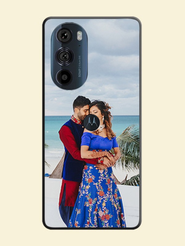 Full Single Pic Upload On Space Black Personalized Soft Matte Phone Covers -Motorola Edge 30 Pro