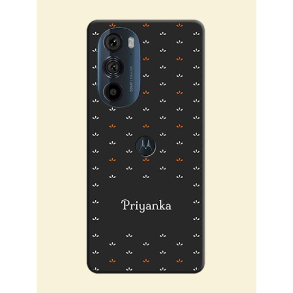 Simple Pattern With Custom Text On Space Black Personalized Soft Matte Phone Covers -Motorola Edge 30 Pro Simple Pattern With Custom Text On Space Black Personalized Soft Matte Phone Covers -Motorola Edge 30 Pro
