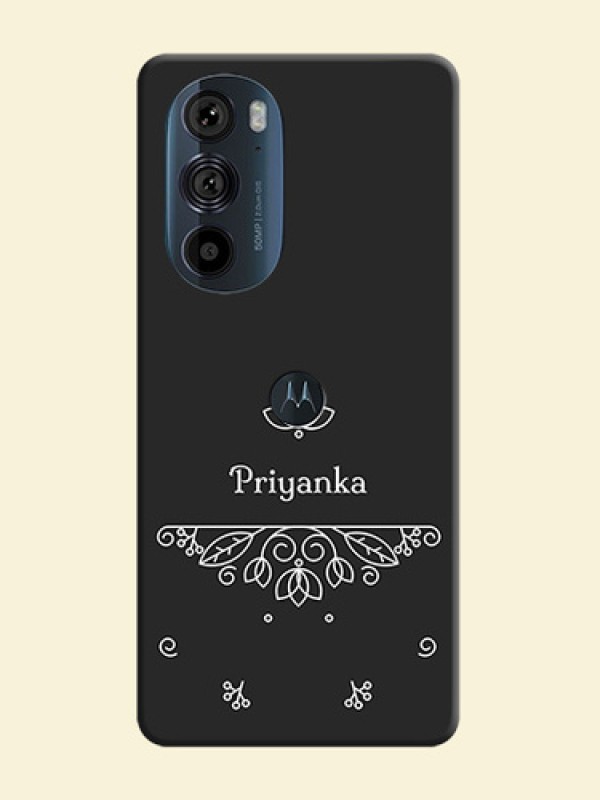 Lotus Garden Custom Text On Space Black Personalized Soft Matte Phone Covers -Motorola Edge 30 Pro