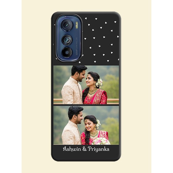 Miniature Love Symbols with Name on Space Black Custom Soft Matte Back Cover - Motorola Edge 30 Miniature Love Symbols with Name on Space Black Custom Soft Matte Back Cover - Motorola Edge 30