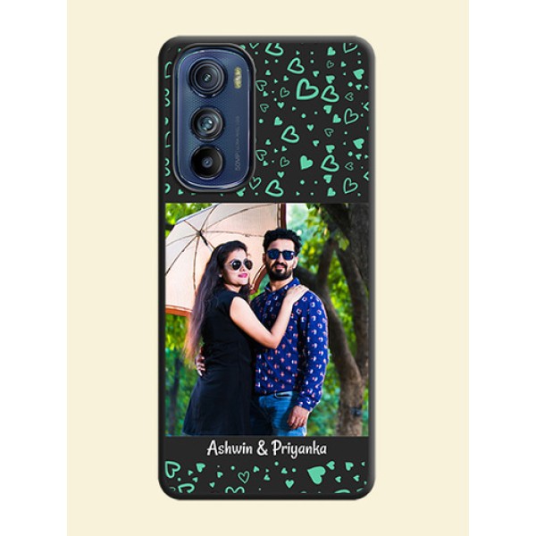 Sea Green Indefinite Love Pattern on Photo on Space Black Soft Matte Mobile Cover - Motorola Edge 30 Sea Green Indefinite Love Pattern on Photo on Space Black Soft Matte Mobile Cover - Motorola Edge 30