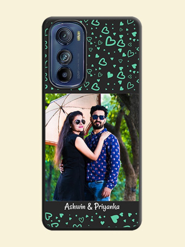 Sea Green Indefinite Love Pattern on Photo on Space Black Soft Matte Mobile Cover - Motorola Edge 30