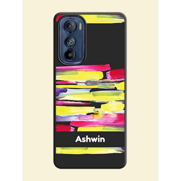 Brush Coloured on Space Black Personalized Soft Matte Phone Covers - Motorola Edge 30 Brush Coloured on Space Black Personalized Soft Matte Phone Covers - Motorola Edge 30