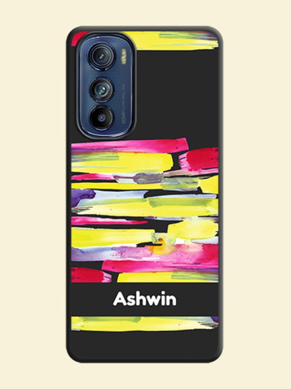 Brush Coloured on Space Black Personalized Soft Matte Phone Covers - Motorola Edge 30