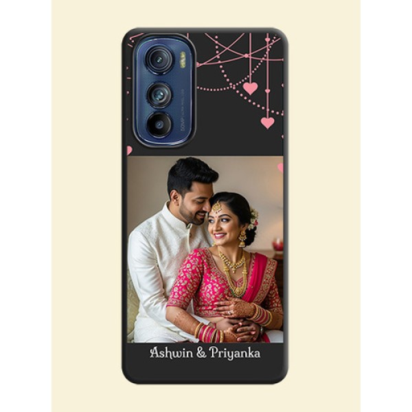 Pink Love Hangings with Text on Space Black Custom Soft Matte Back Cover - Motorola Edge 30 Pink Love Hangings with Text on Space Black Custom Soft Matte Back Cover - Motorola Edge 30