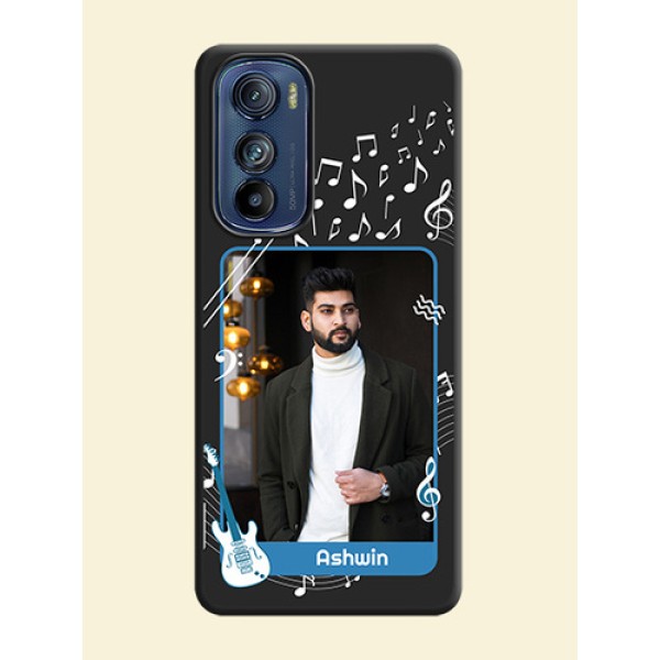 Musical Theme Design with Text on Photo on Space Black Soft Matte Mobile Case - Motorola Edge 30 Musical Theme Design with Text on Photo on Space Black Soft Matte Mobile Case - Motorola Edge 30