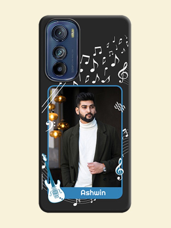 Musical Theme Design with Text on Photo on Space Black Soft Matte Mobile Case - Motorola Edge 30