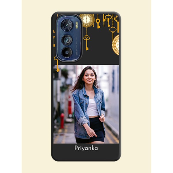 Decorative Design with Text on Space Black Custom Soft Matte Back Cover - Motorola Edge 30 Decorative Design with Text on Space Black Custom Soft Matte Back Cover - Motorola Edge 30