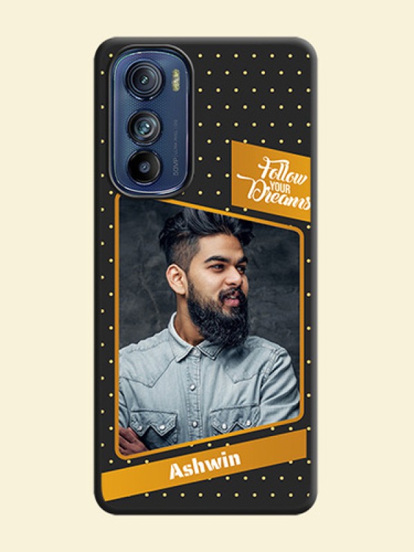 Follow Your Dreams with White Dots on Space Black Custom Soft Matte Phone Cases - Motorola Edge 30