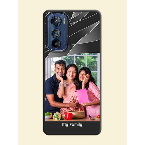 Mixed Wave Lines on Photo on Space Black Soft Matte Mobile Cover - Motorola Edge 30 Mixed Wave Lines on Photo on Space Black Soft Matte Mobile Cover - Motorola Edge 30