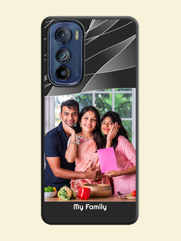 Mixed Wave Lines on Photo on Space Black Soft Matte Mobile Cover - Motorola Edge 30